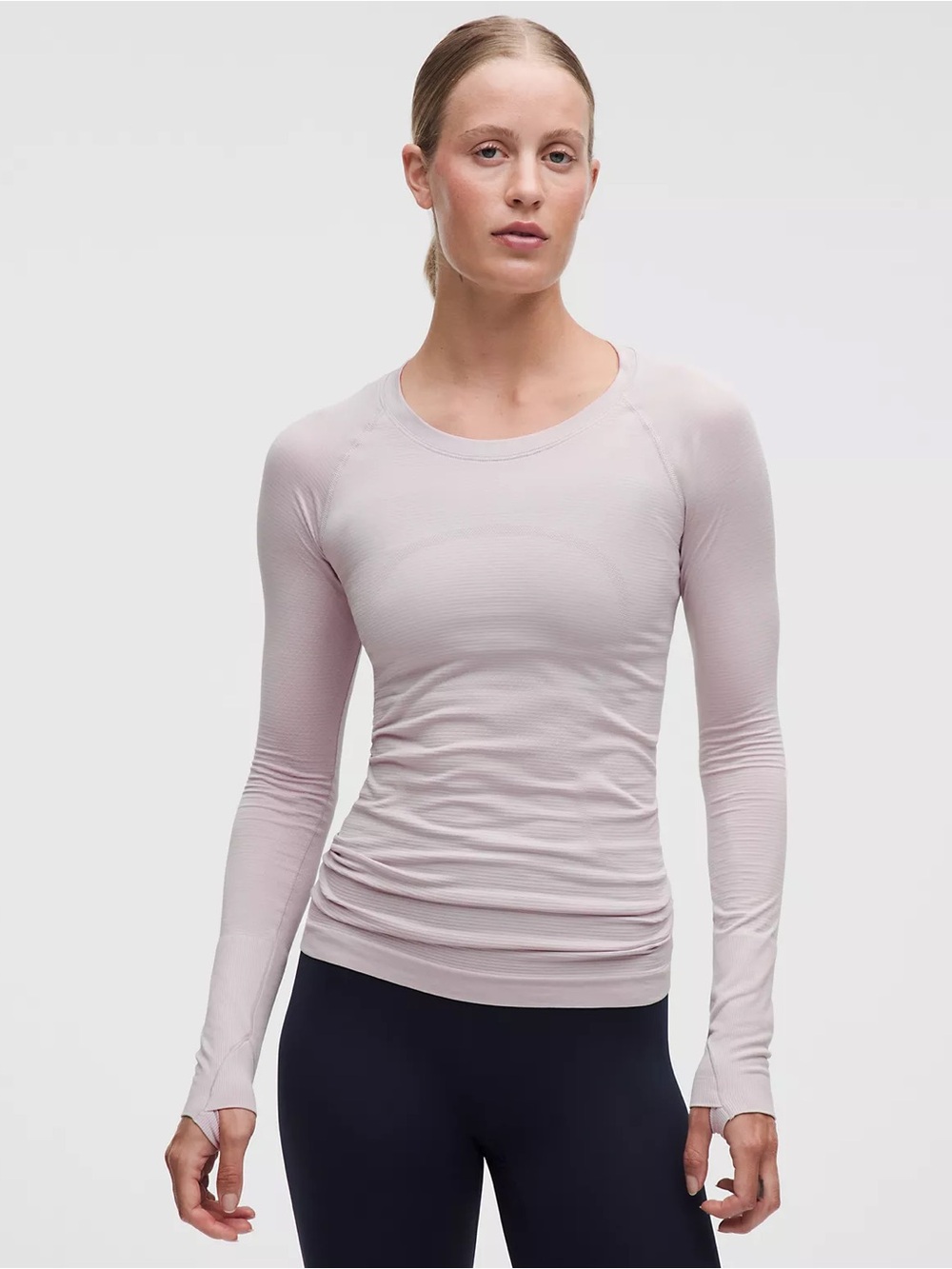 Lululemon Swiftly Tech Long Sleeve Shirt Light Pink Lavender Size 10